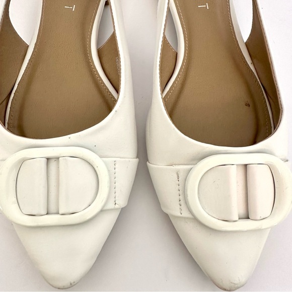 Espirit Polly White Point Toe Flat Shoe Size 8.5 - Picture 5 of 9